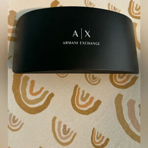 Armani  Exchange Black Hard Sunglass case with cleaning cloth